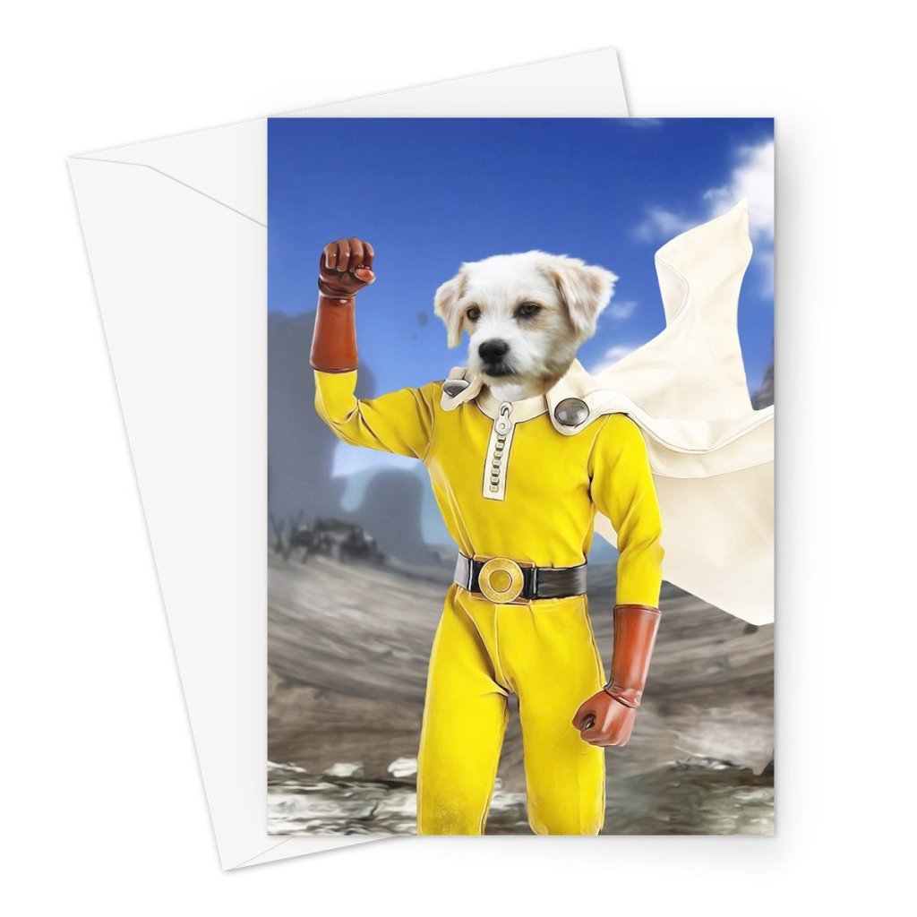 Pet Portraits | One Punch Man: Custom Pet Greeting Card | Paw & Glory