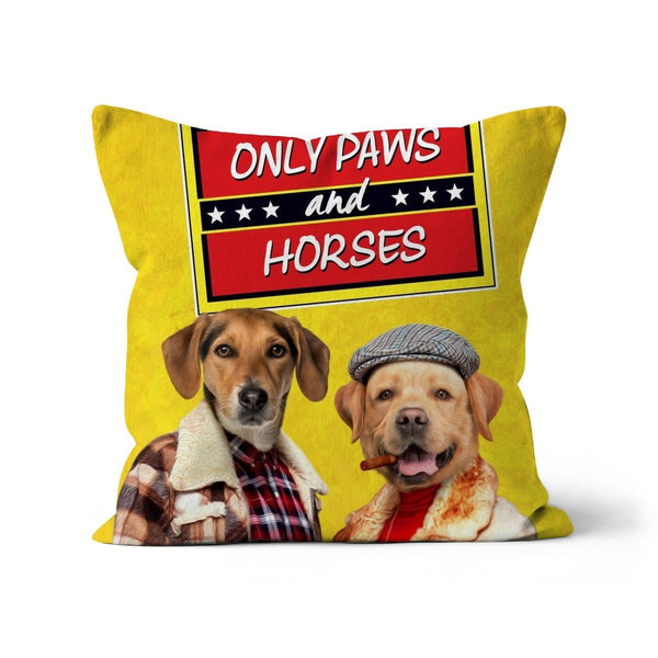 Cheeky Market Trader Duo Custom Pet Pillow | Funny Pet Portrait | Paw & Glory