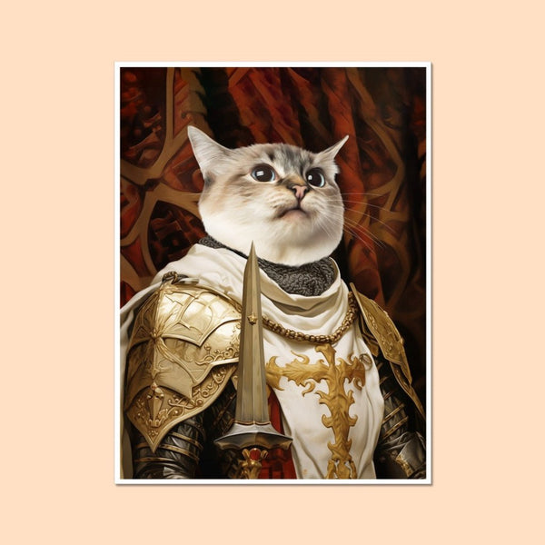 Paladin: Custom Pet Poster | royal pet portrait | Paw & Glory
