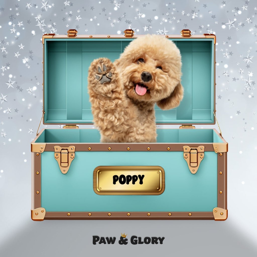 Paw - fany & Co. Luxury Trunk: Custom Digital Download Pet Portrait - Paw & Glory - Dog Portraits - Pet Portraits
