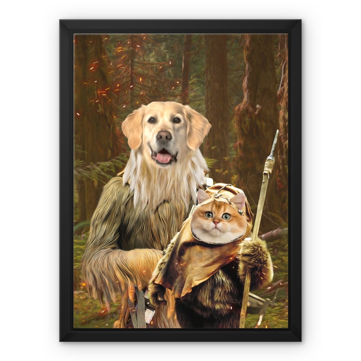Pet Portraits | Pawbecca & Ewok (Star Wars Inspired): Custom Pet Canvas | Paw & Glory
