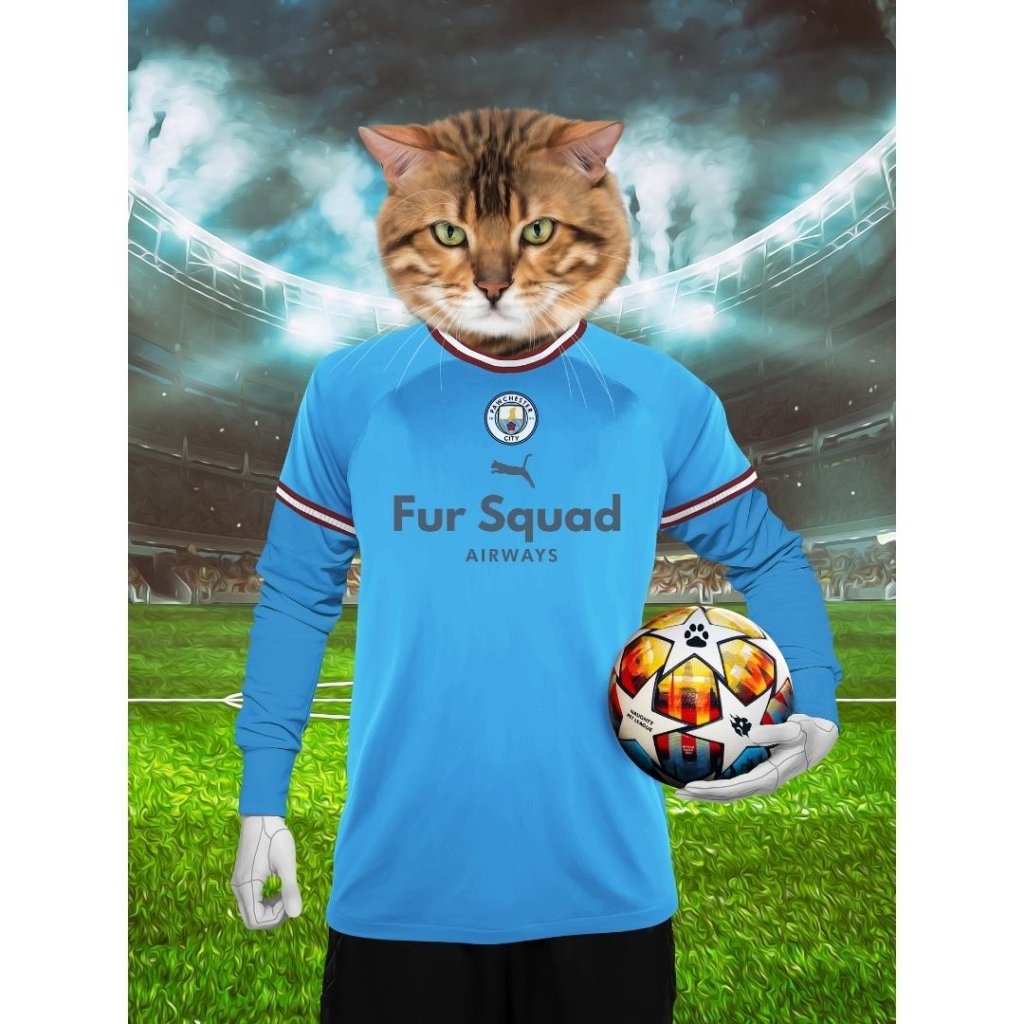 Pet Portraits | Pawchester City Football Club: Custom Digital Download Pet Portrait | Paw & Glory