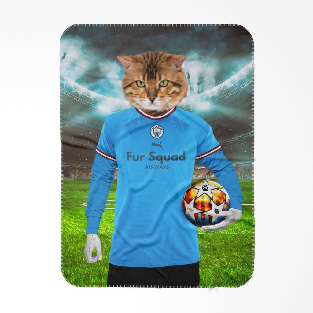 Pet Portraits | Pawchester City Football Club: Custom Pet Blanket | Paw & Glory