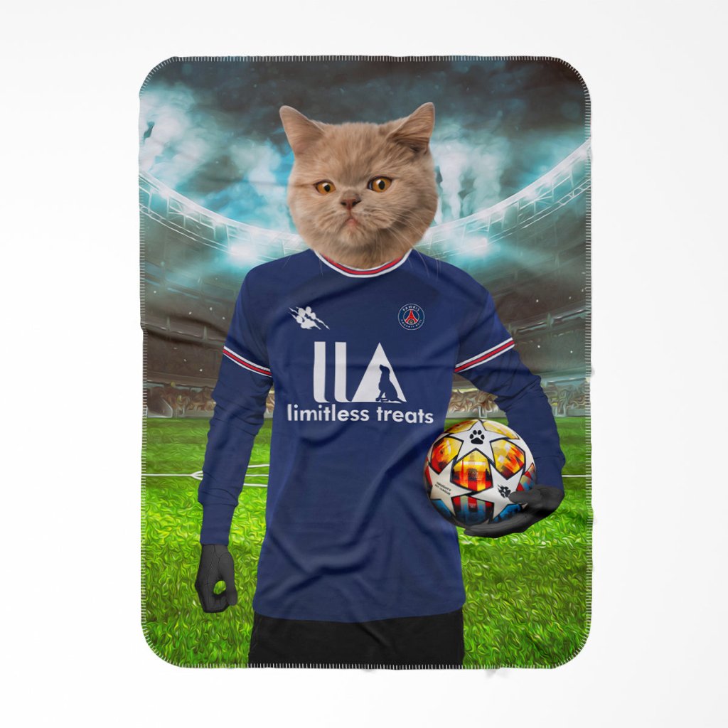Pet Portraits | Pawris Saint Germain Football Club: Custom Pet Blanket | Paw & Glory