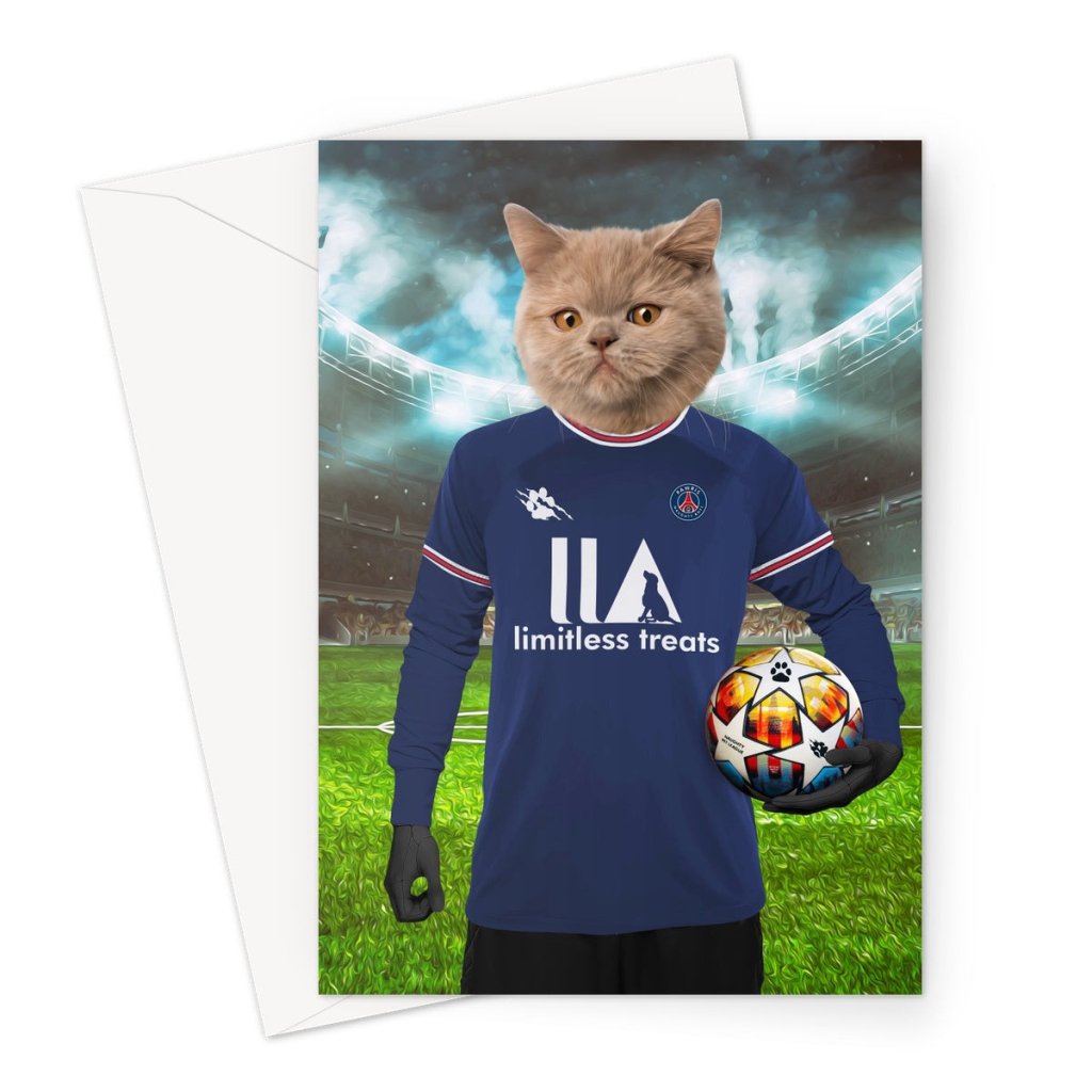 Pet Portraits | Pawris Saint Germain Football Club: Custom Pet Greeting Card | Paw & Glory