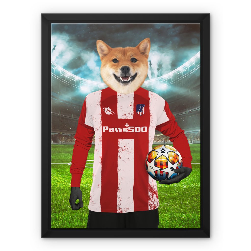 Pet Portraits | Pawtheletico Madrid Football Club: Custom Pet Canvas | Paw & Glory