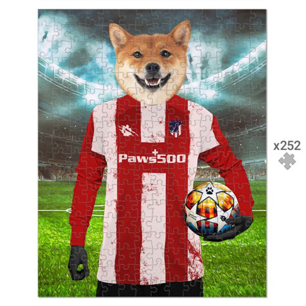 Pet Portraits | Pawtheletico Madrid Football Club: Custom Pet Puzzle | Paw & Glory