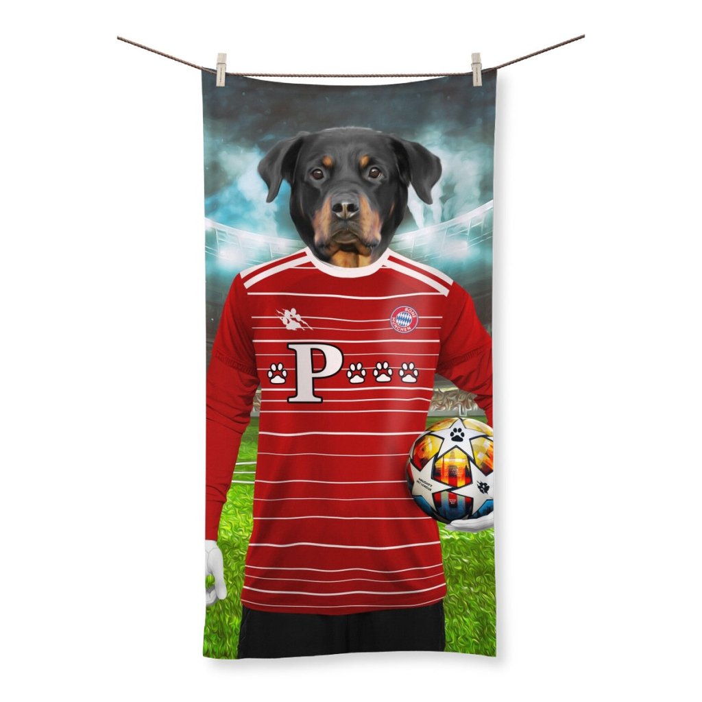 Pawyern Munich Football Club: Custom Pet Towel - Paw & Glory - Dog Portraits - Pet Portraits