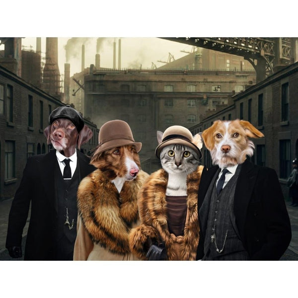 1920s Gangster Quartet Custom Digital Download Pet Portrait | Pet Portrait From Photo | Paw & Glory