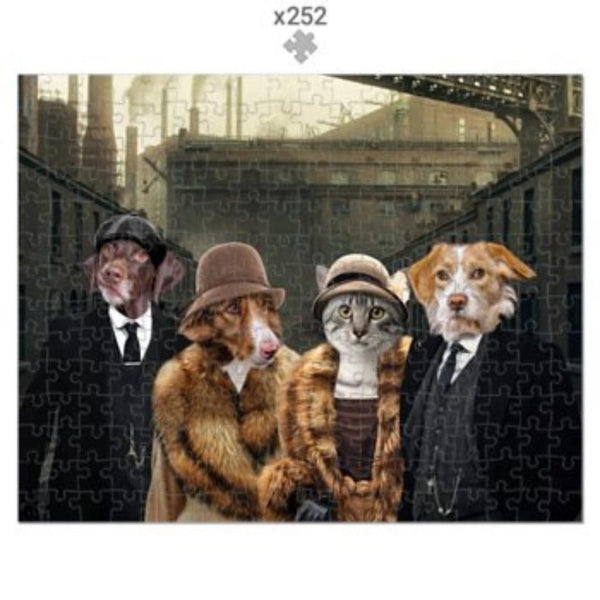 1920s Gangster Quartet Custom Pet Puzzle | Funny Pet Portrait | Paw & Glory