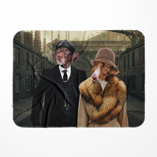 1920s Gangster Couple: Custom Pet Blanket | royal pet portrait | Paw & Glory