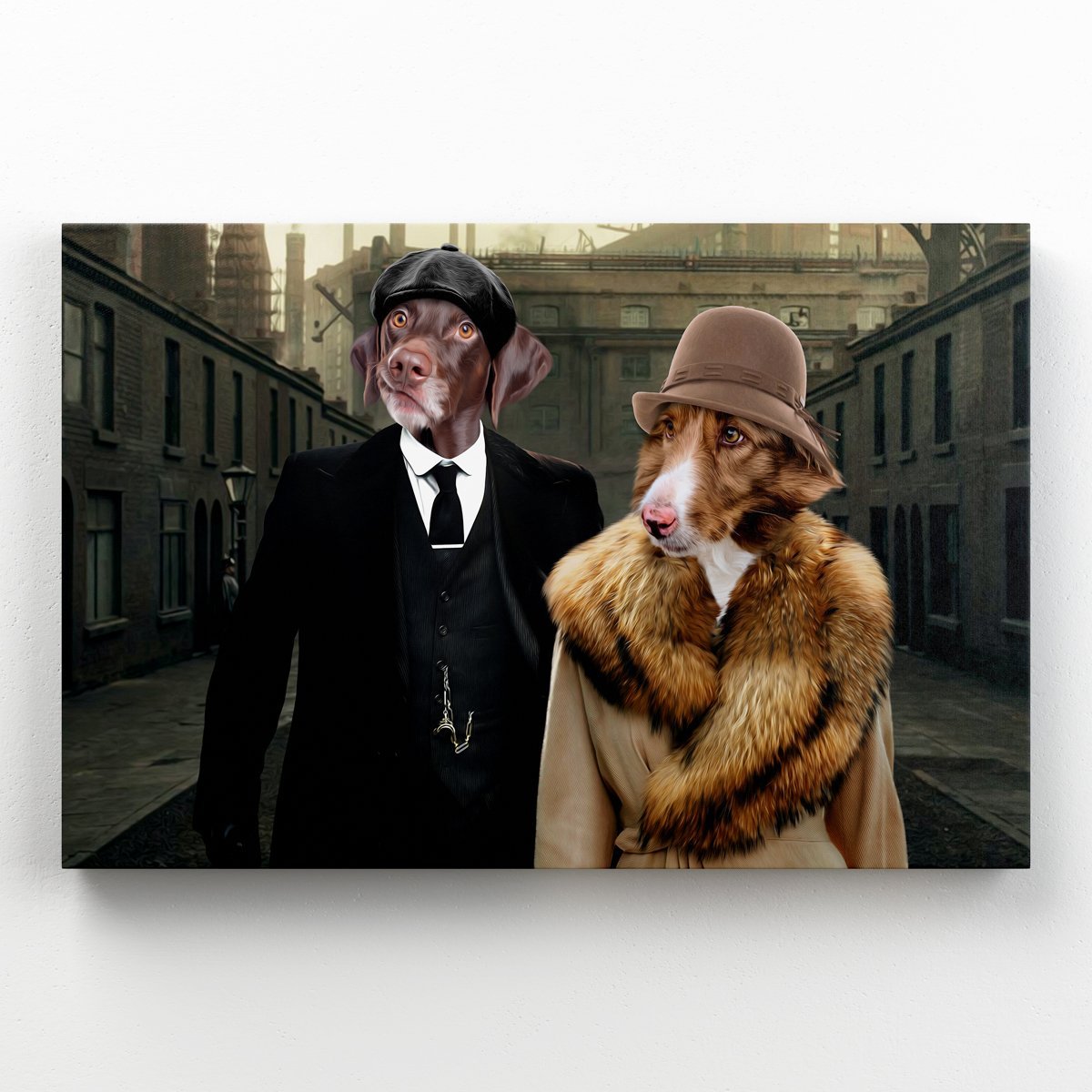 Pet Portraits | Peaky Blinders Male & Female: Custom Pet Canvas | Paw & Glory