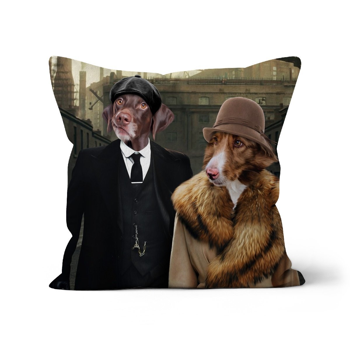 Pet Portraits | Peaky Blinders Male & Female: Custom Pet Pillow | Paw & Glory