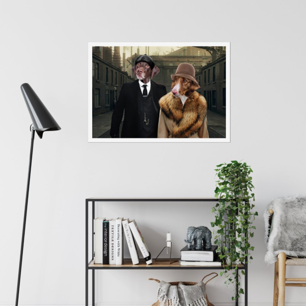 Pet Portraits | Peaky Blinders Male & Female: Custom Pet Poster | Paw & Glory