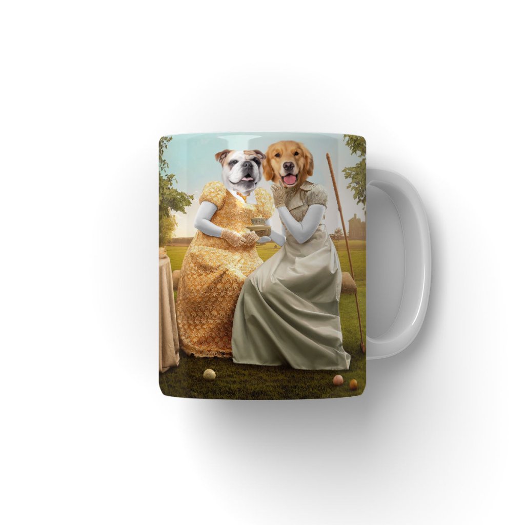 Penelope & Eloise (Bridgerton inspired): Custom Pet Coffee Mug - Paw & Glory - Dog Portraits - Pet Portraits