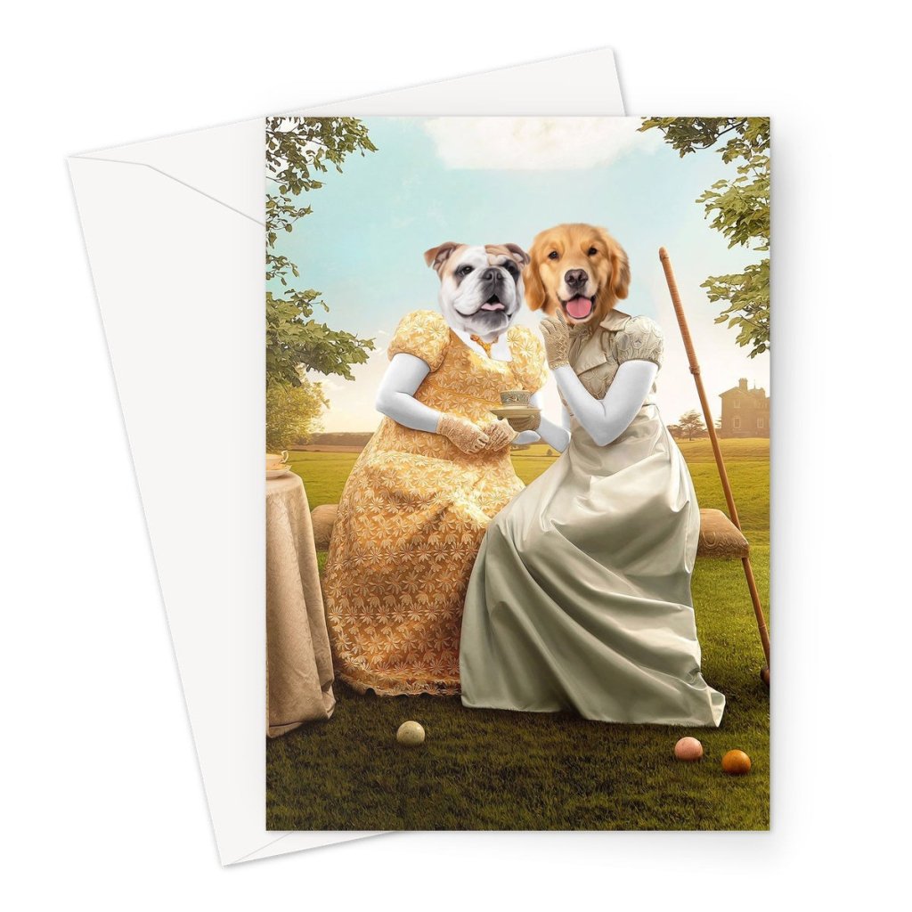 Pet Portraits | Penelope & Eloise (Bridgerton inspired): Custom Pet Greeting Card | Paw & Glory