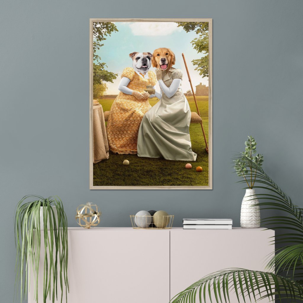 Pet Portraits | Penelope & Eloise (Bridgerton inspired): Custom Pet Portrait | Paw & Glory