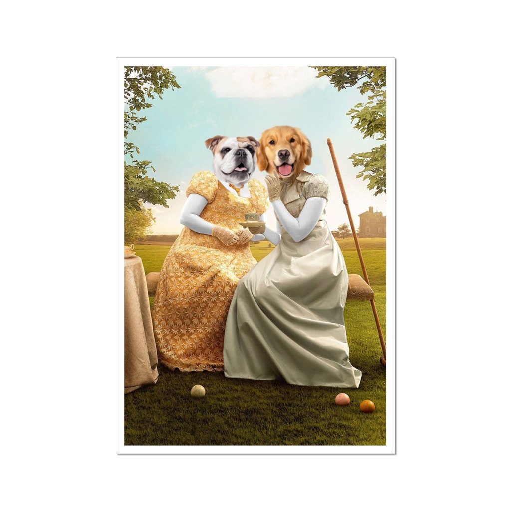 Pet Portraits | Penelope & Eloise (Bridgerton inspired): Custom Pet Poster | Paw & Glory