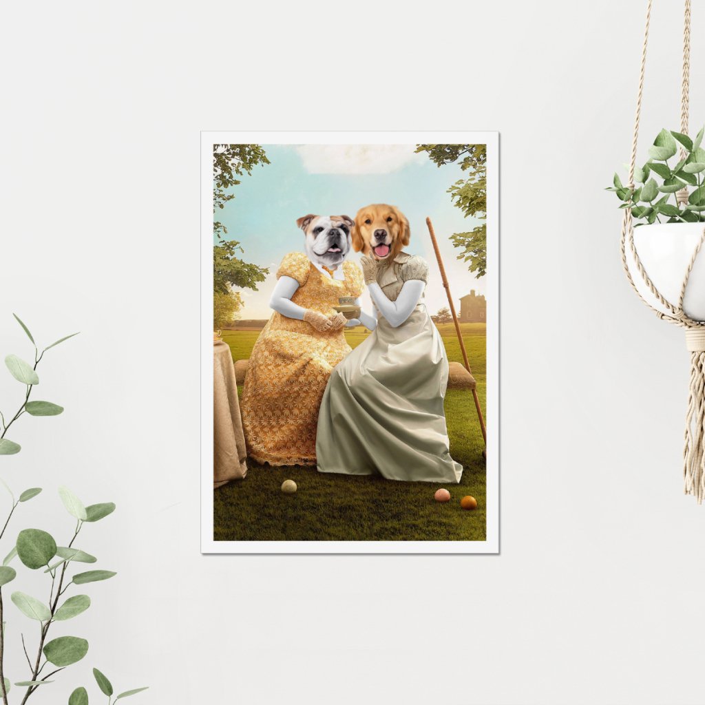 Pet Portraits | Penelope & Eloise (Bridgerton inspired): Custom Pet Poster | Paw & Glory