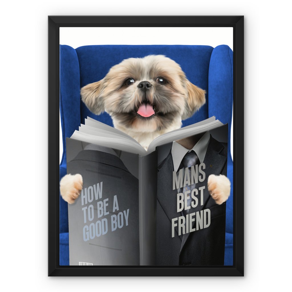 Pet Portraits | Pet Reading A Book: Custom Pet Canvas | Paw & Glory