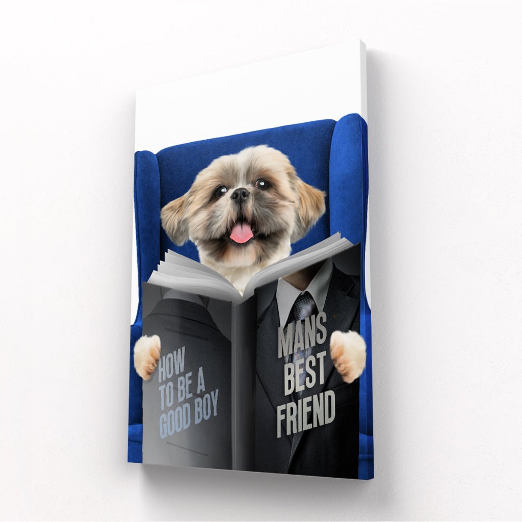 Pet Portraits | Pet Reading A Book: Custom Pet Canvas | Paw & Glory