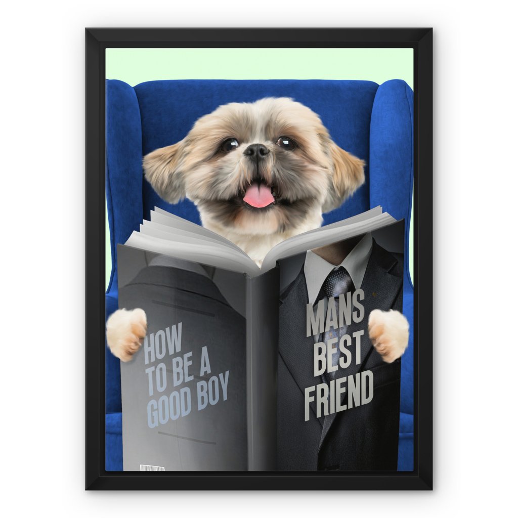 Pet Portraits | Pet Reading A Book: Custom Pet Canvas | Paw & Glory
