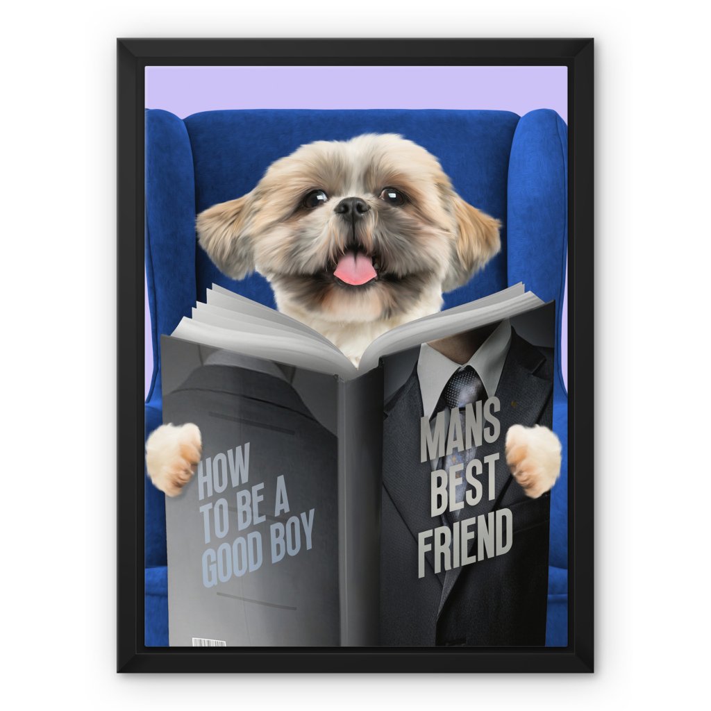 Pet Reading A Book: Custom Pet Canvas - Paw & Glory - Dog Portraits - Pet Portraits