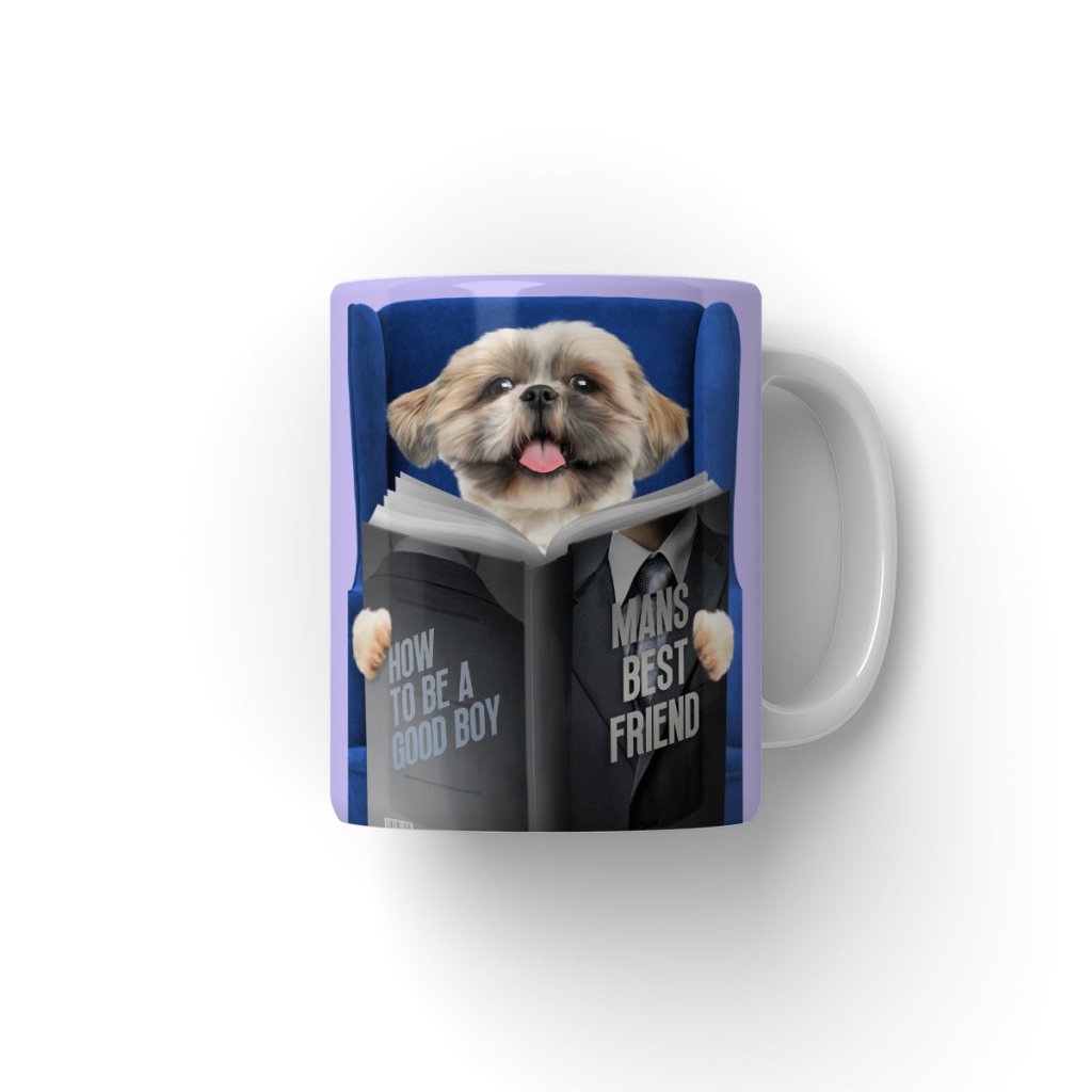 Pet Portraits | Pet Reading A Book: Custom Pet Mug | Paw & Glory