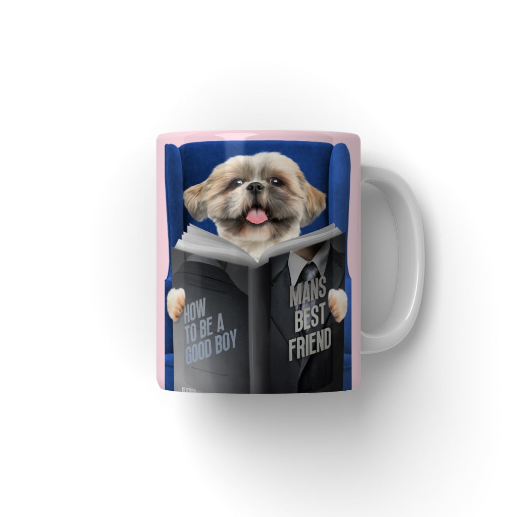 Pet Portraits | Pet Reading A Book: Custom Pet Mug | Paw & Glory