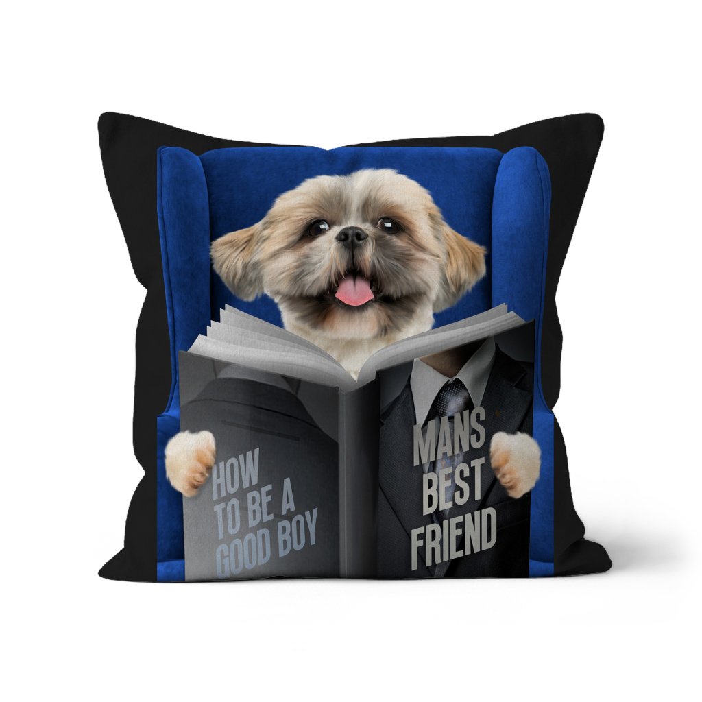 Pet Portraits | Pet Reading A Book: Custom Pet Pillow | Paw & Glory