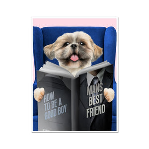 Pet Reading A Book: Custom Pet Portrait - Paw & Glory - Dog Portraits - Pet Portraits