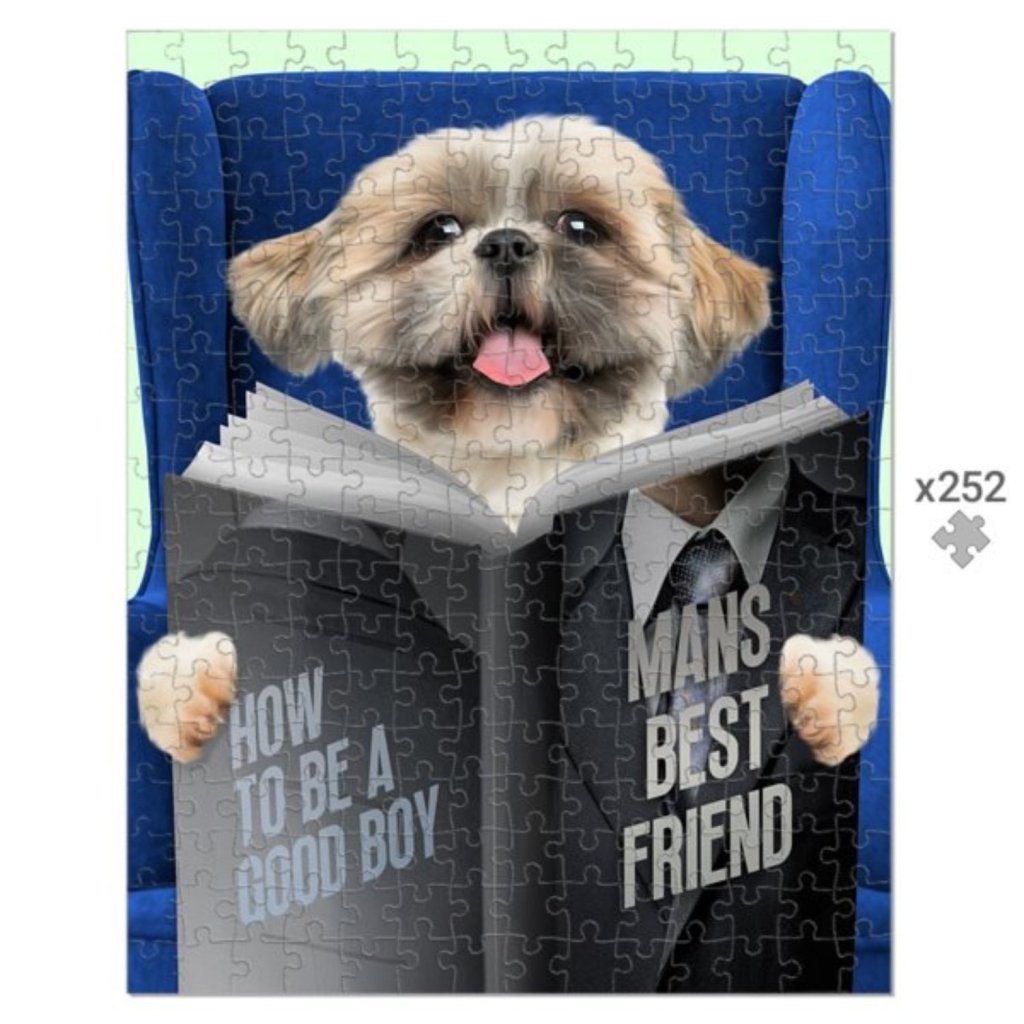 Pet Portraits | Pet Reading A Book: Custom Pet Puzzle | Paw & Glory