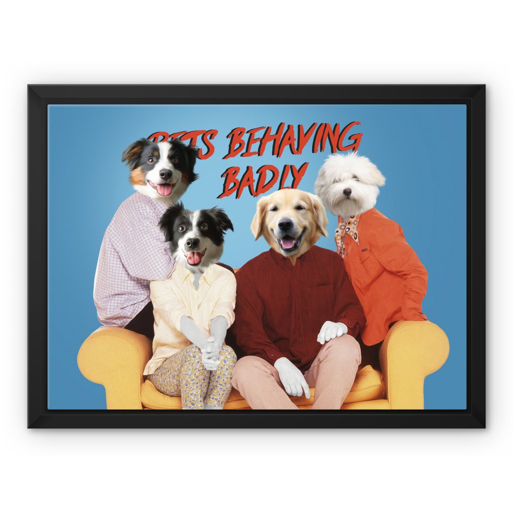 Pet Portraits | Pets Behaving Badly: Custom Pet Canvas | Paw & Glory