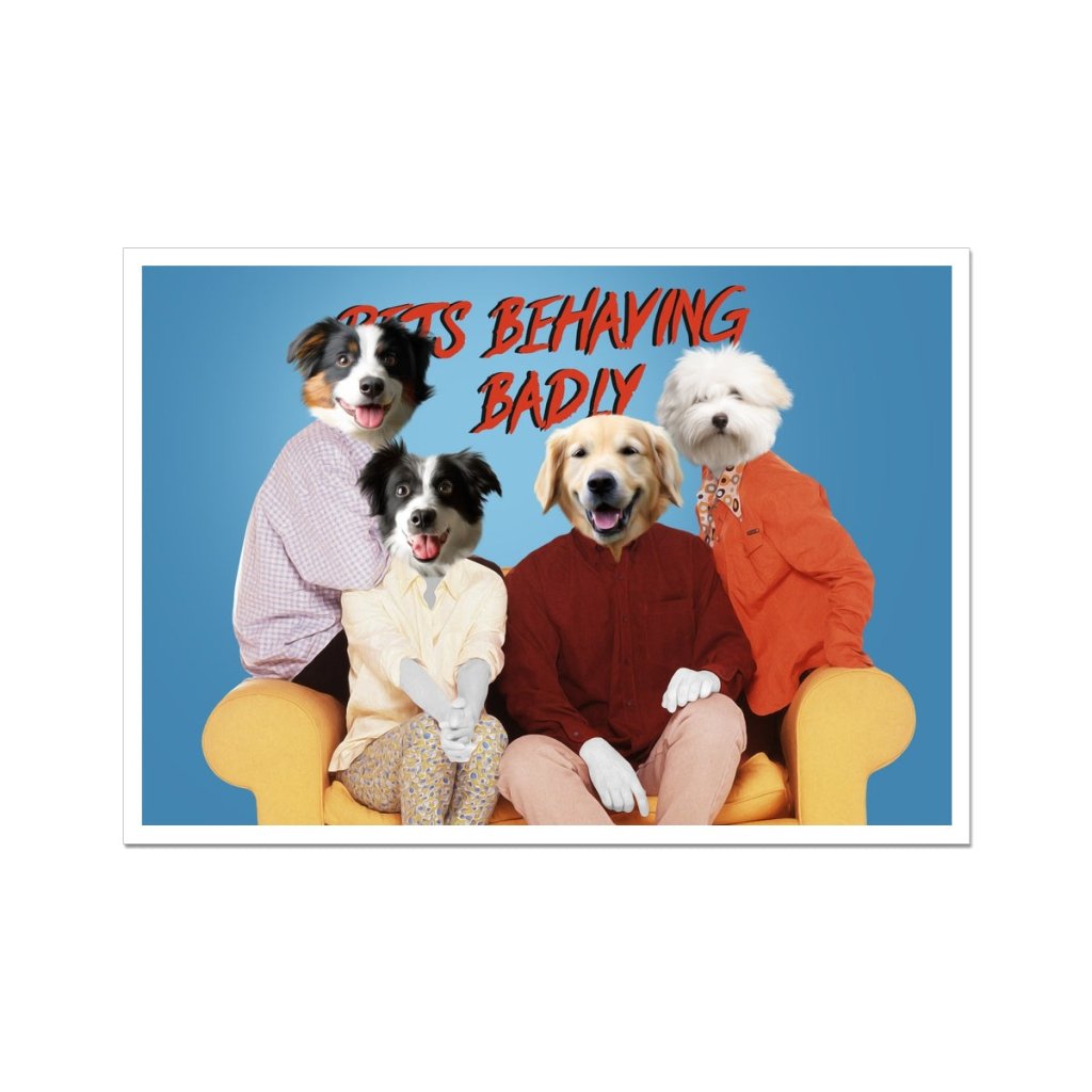Pet Portraits | Pets Behaving Badly: Custom Pet Poster | Paw & Glory