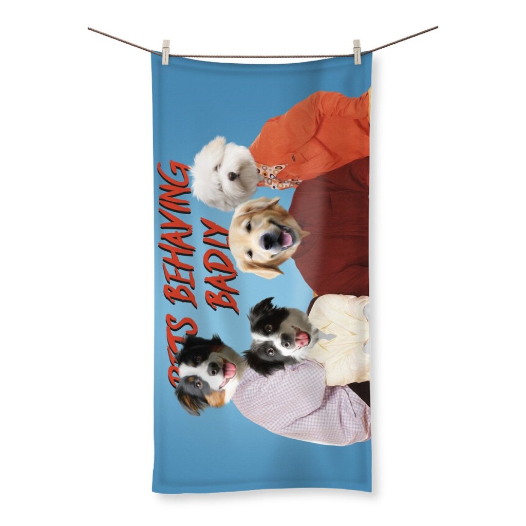 Pet Portraits | Pets Behaving Badly: Custom Pet Towel | Paw & Glory