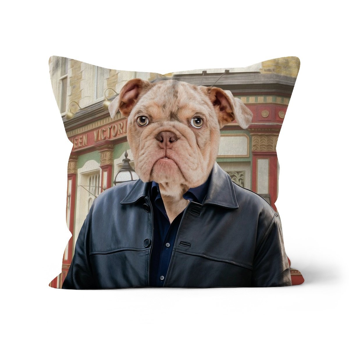 Pet Portraits | Phil Mitchell (Eastenders Inspired): Custom Pet Pillow | Paw & Glory