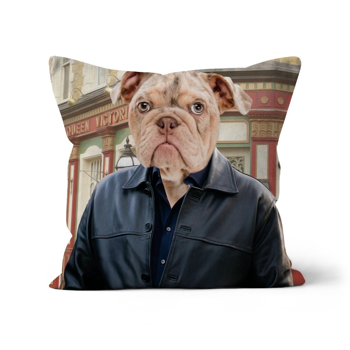 Pet Portraits | Phil Mitchell (Eastenders Inspired): Custom Pet Pillow | Paw & Glory