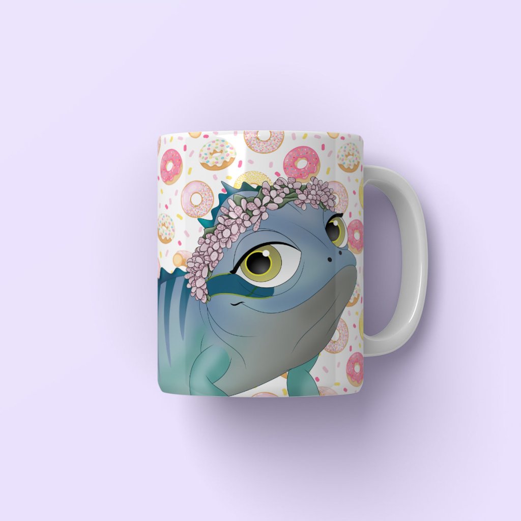 Pet Portraits | Pink Blossom Crown: Cartoon Pet Coffee Mug | Paw & Glory