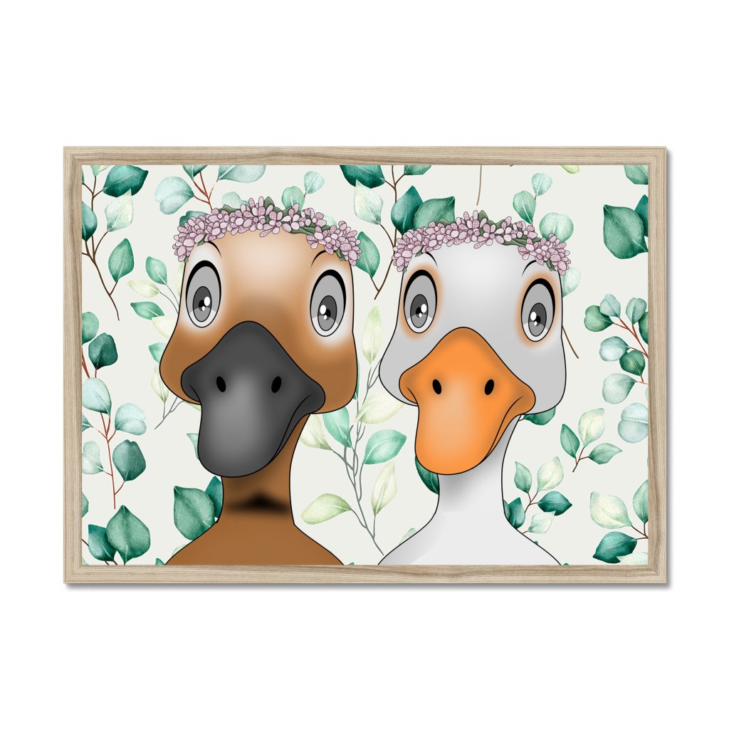 Pet Portraits | Pink Blossom Crown: Cartoon Pet Portrait | Paw & Glory