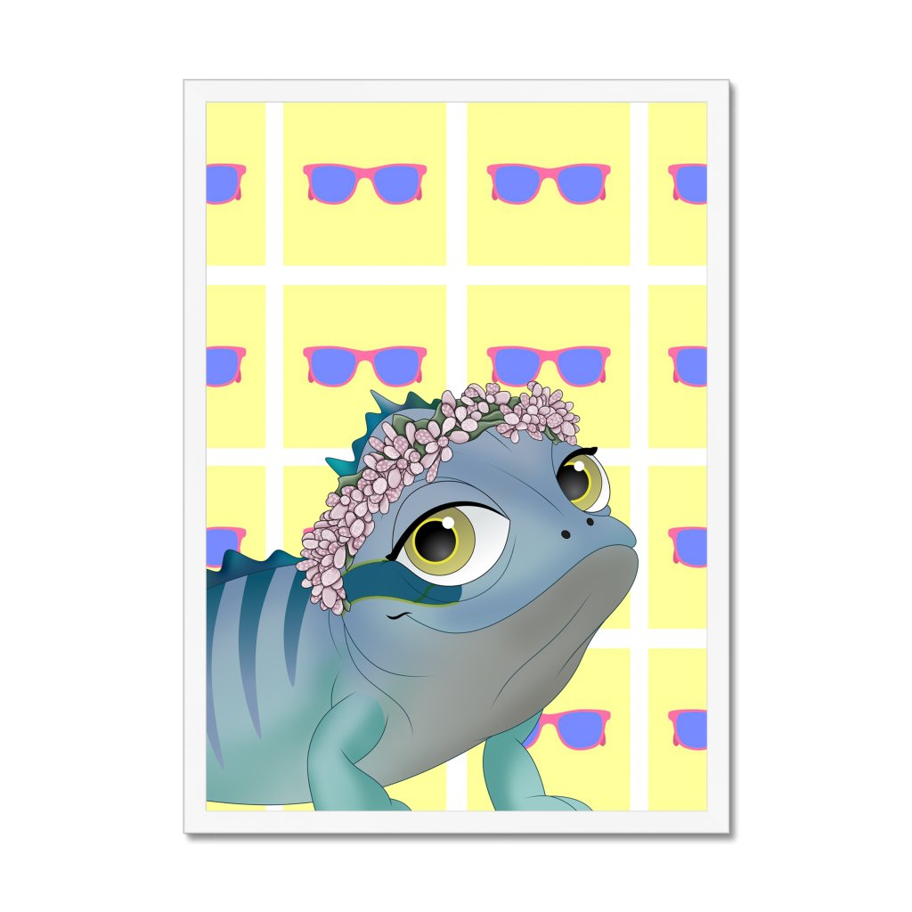 Pet Portraits | Pink Blossom Crown: Cartoon Pet Portrait | Paw & Glory