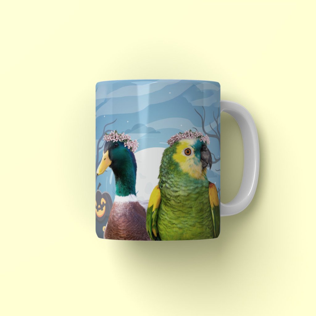 Pet Portraits | Pink Blossom Crown: Minimalist Pet Coffee Mug | Paw & Glory