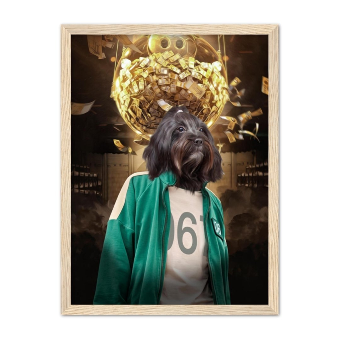 Pet Portraits | Player 067 (Squid Games Inspired): Custom Pet Portrait | Paw & Glory