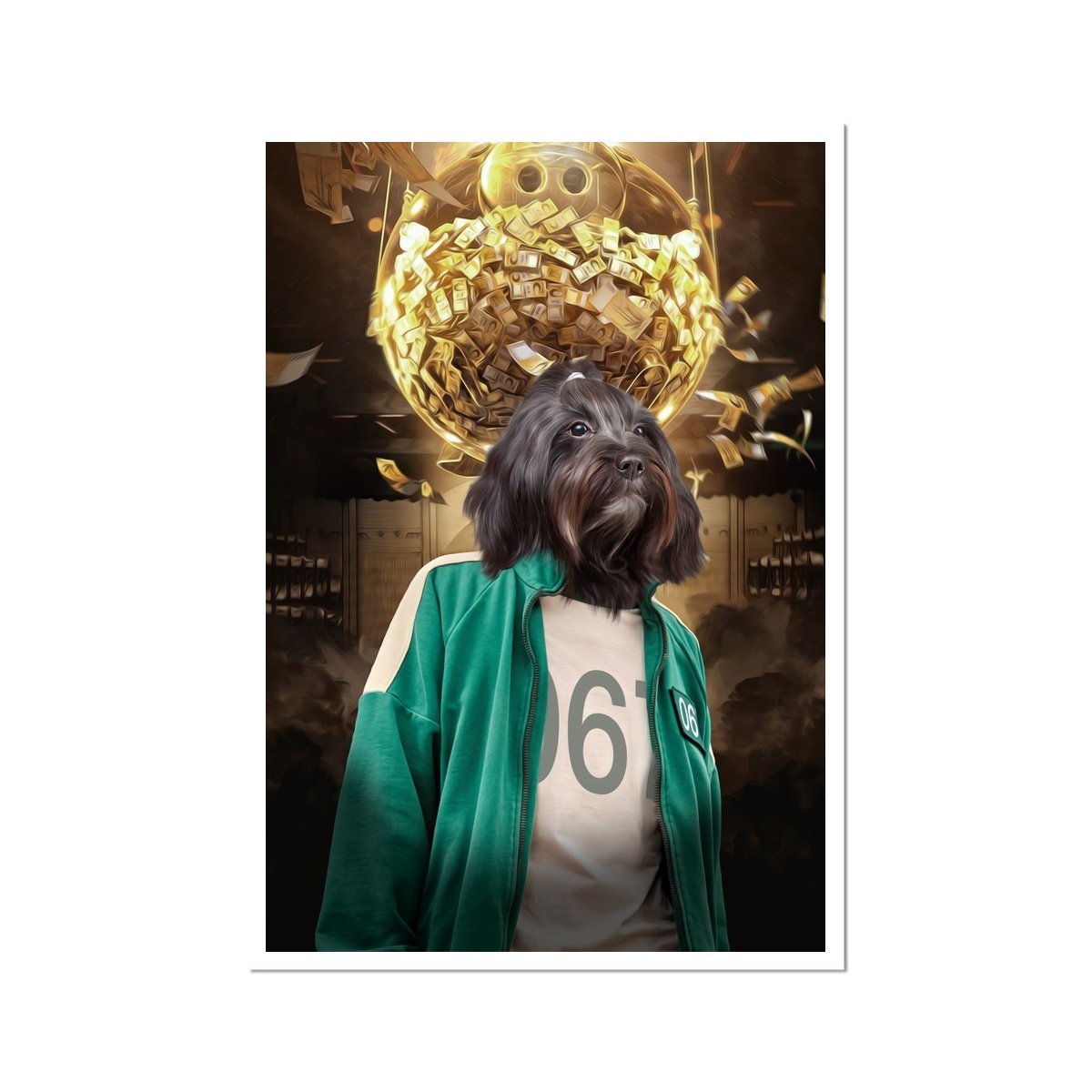 Pet Portraits | Player 067 (Squid Games Inspired): Custom Pet Poster | Paw & Glory