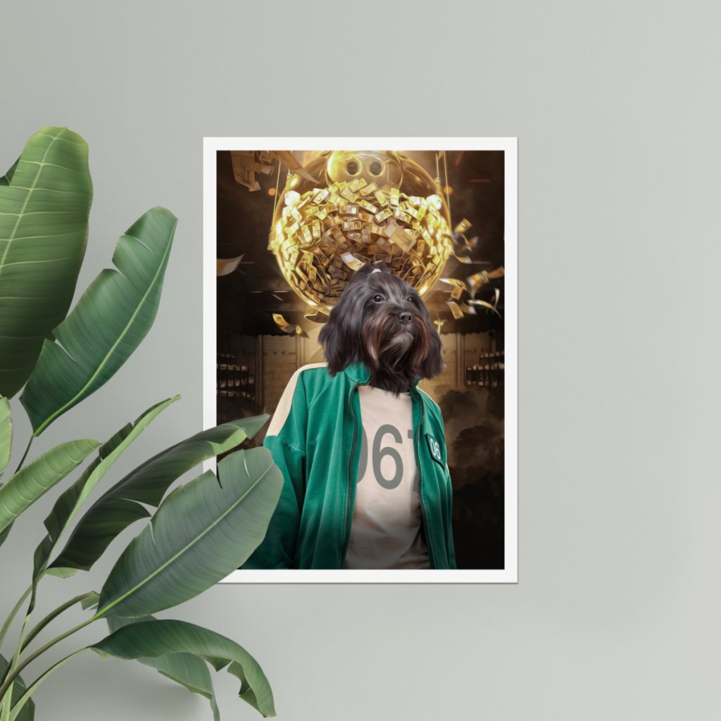 Pet Portraits | Player 067 (Squid Games Inspired): Custom Pet Poster | Paw & Glory