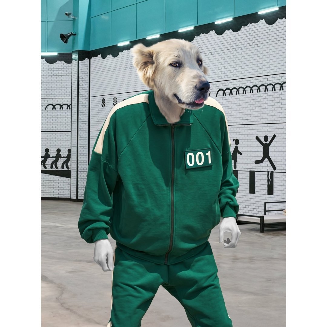 Pet Portraits | Player 101 (Squid Games Inspired): Custom Digital Download Pet Portrait | Paw & Glory