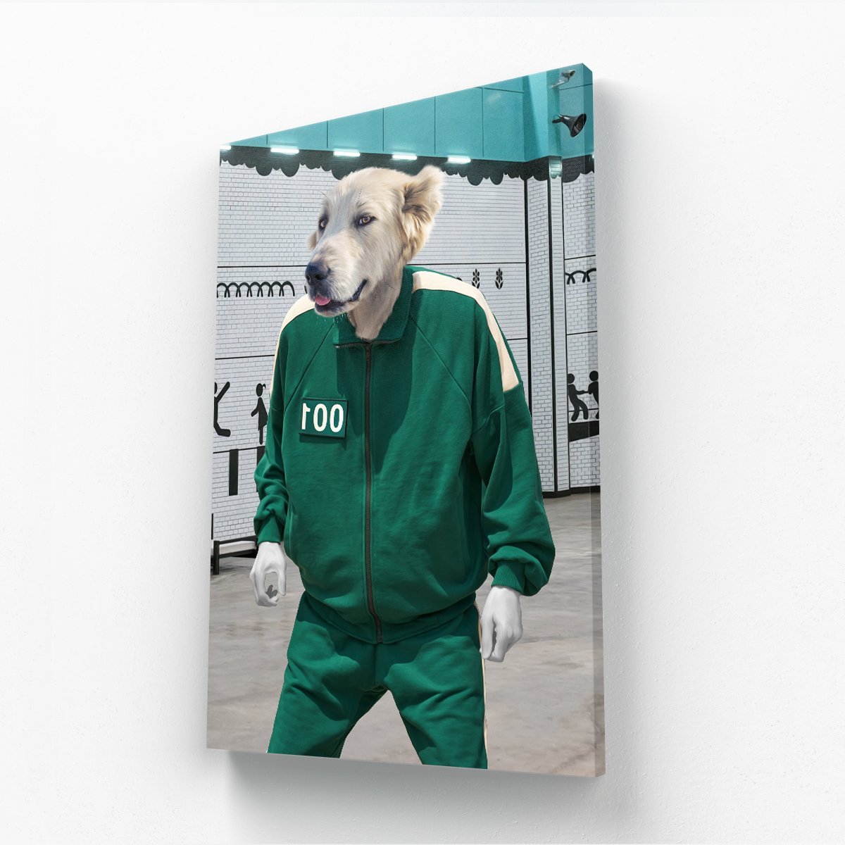 Pet Portraits | Player 101 (Squid Games Inspired): Custom Pet Canvas | Paw & Glory