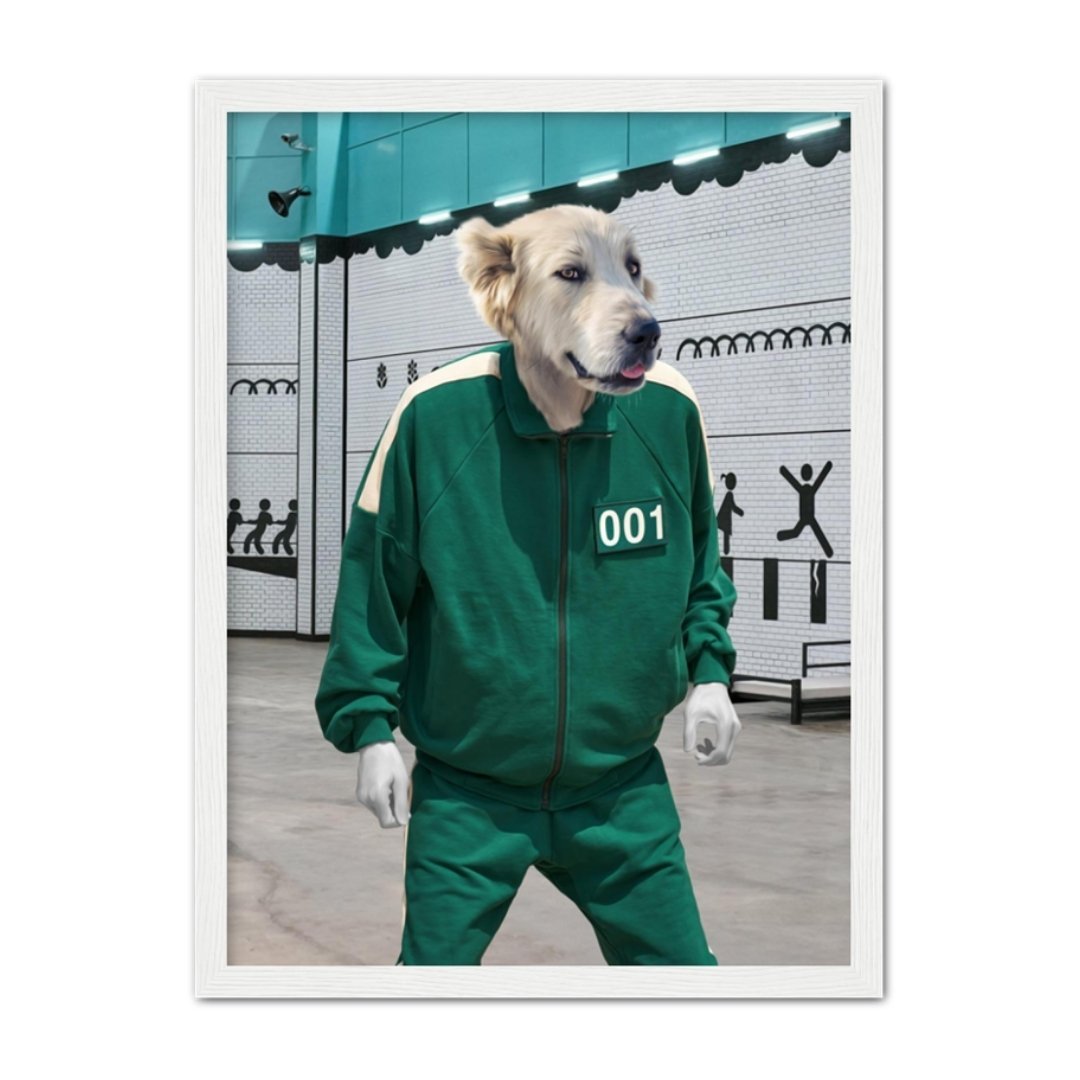 Pet Portraits | Player 101 (Squid Games Inspired): Custom Pet Portrait | Paw & Glory
