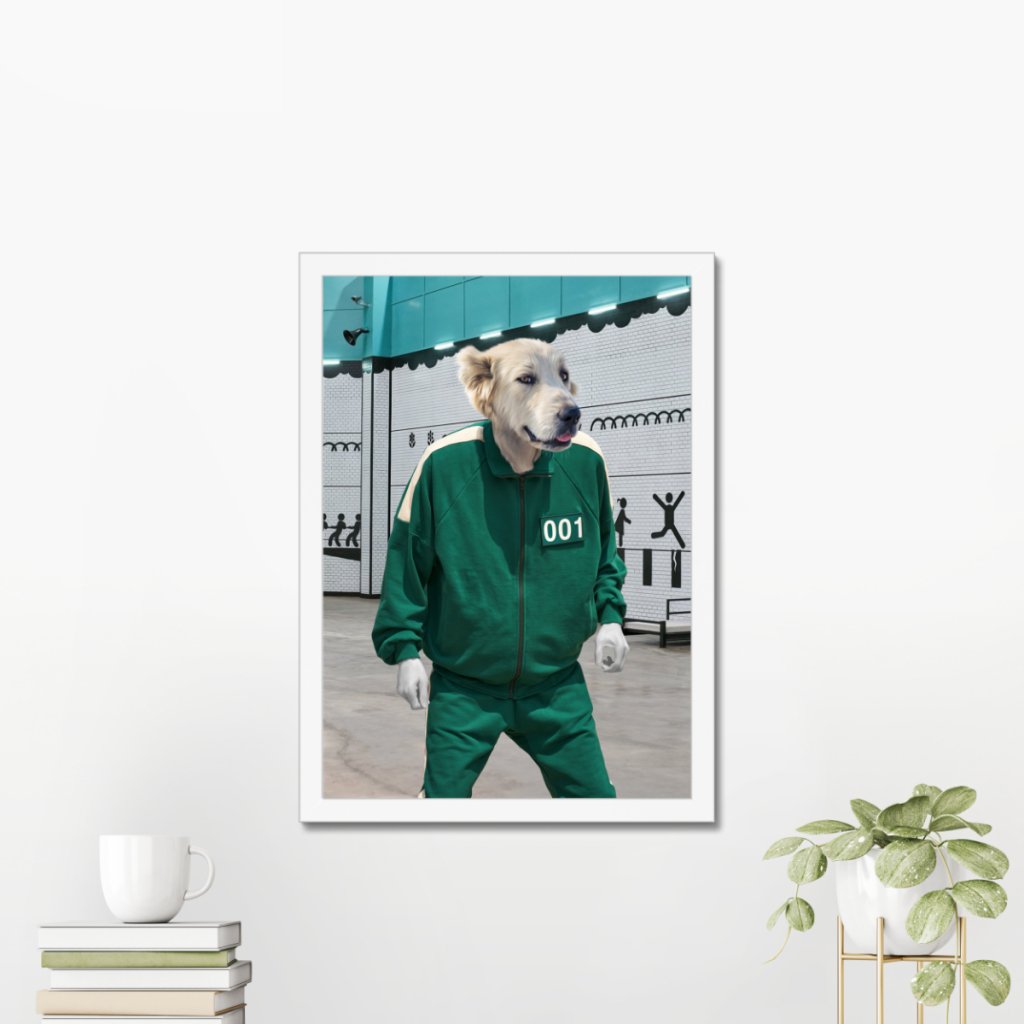 Pet Portraits | Player 101 (Squid Games Inspired): Custom Pet Portrait | Paw & Glory
