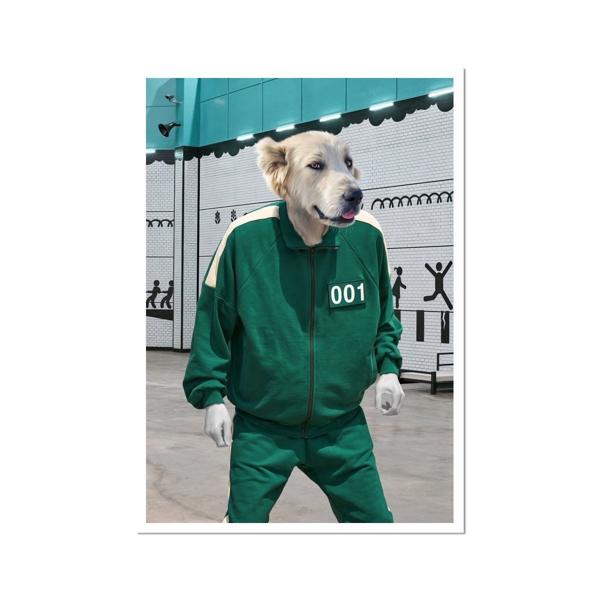 Pet Portraits | Player 101 (Squid Games Inspired): Custom Pet Poster | Paw & Glory