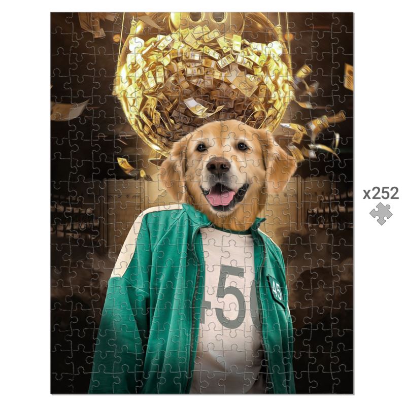 Pet Portraits | Player 456 (Squid Games Inspired): Custom Pet Puzzle | Paw & Glory